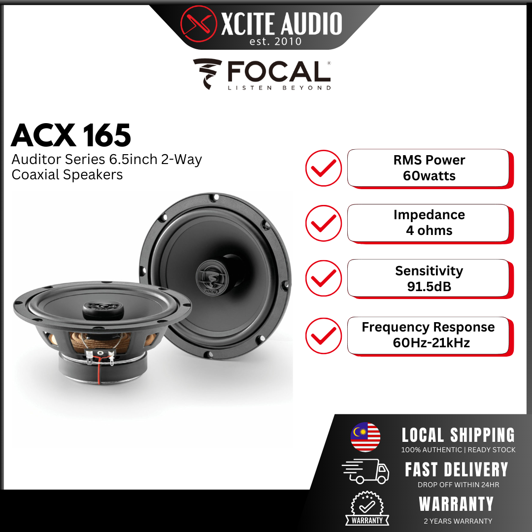 Focal Auditor Evo Series ACX-165 6.5” (16.5CM) 2-Way Coaxial Kit Speakers