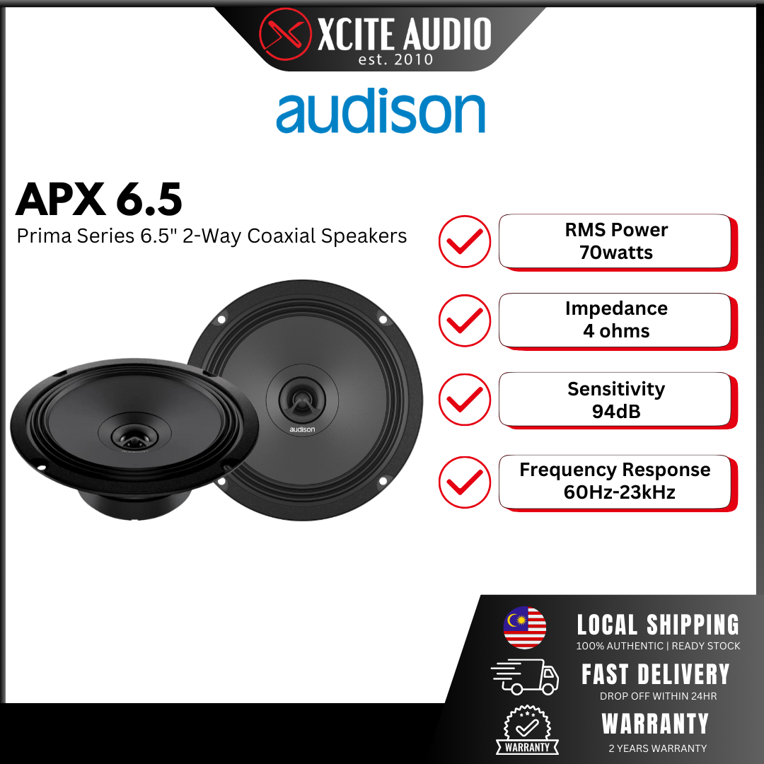 Audison APX 6.5 Coaxial 2-way Coaxial Concentric Car Speaker