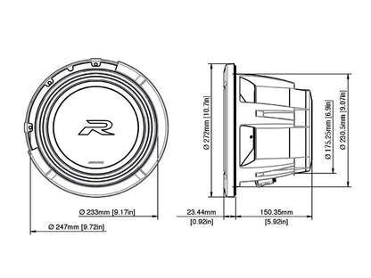 Alpine R2-W10D4 R Series 10" Subwoofer with Dual 4-ohm Voice Coils
