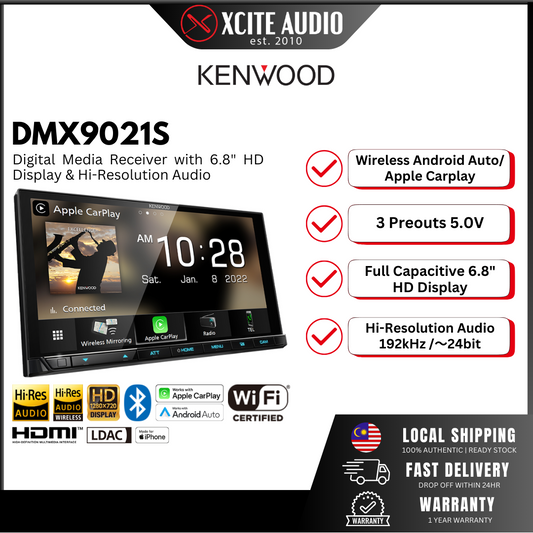 Kenwood DMX9021S - 7" Car Digital Multimedia Receiver | HD Display | Wireless Android Auto/Apple Carplay