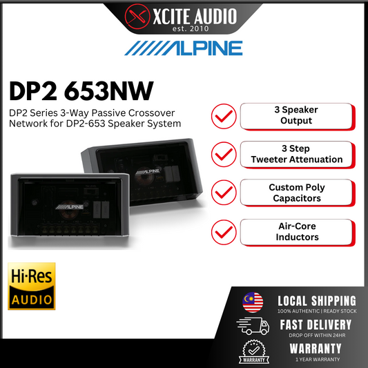 Alpine DP2-653NW Digital Percision DP2-Series Hi-Res 3-Way Passive Car Speaker Crossover Network