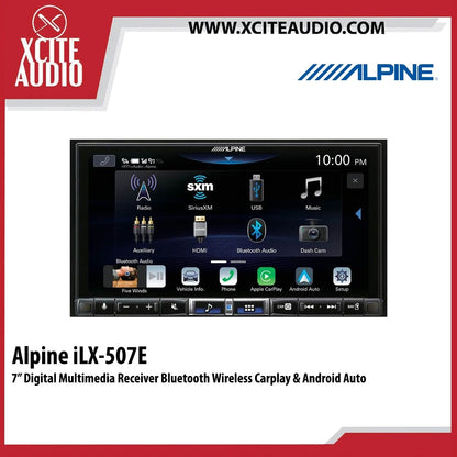 Alpine iLX-507E 7” Digital Multimedia Receiver Bluetooth Wireless Carplay & Android Auto