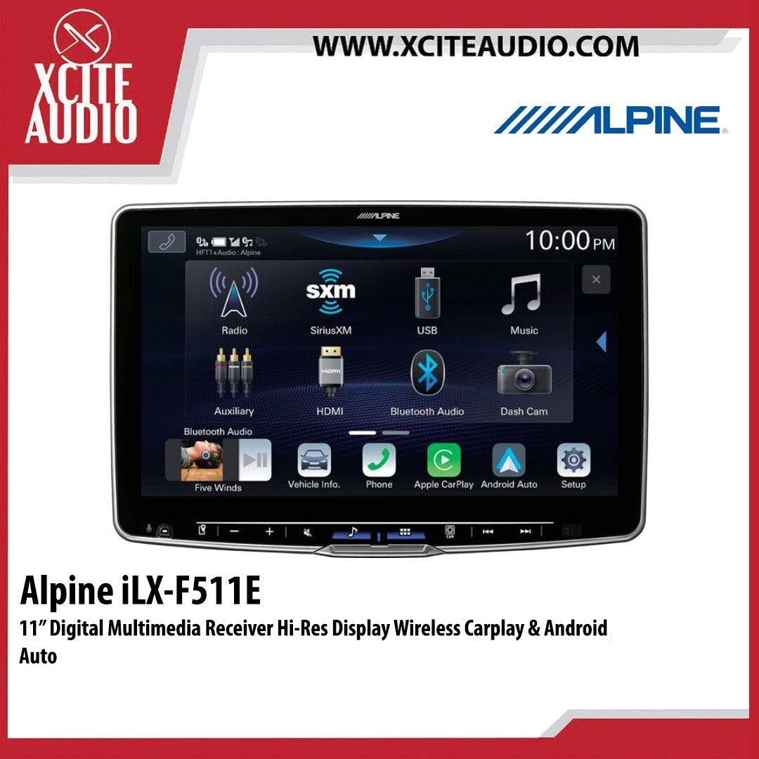 Alpine iLX-F511E 11” Digital Multimedia Receiver Hi-Res Display Wireless Carplay & Android Auto