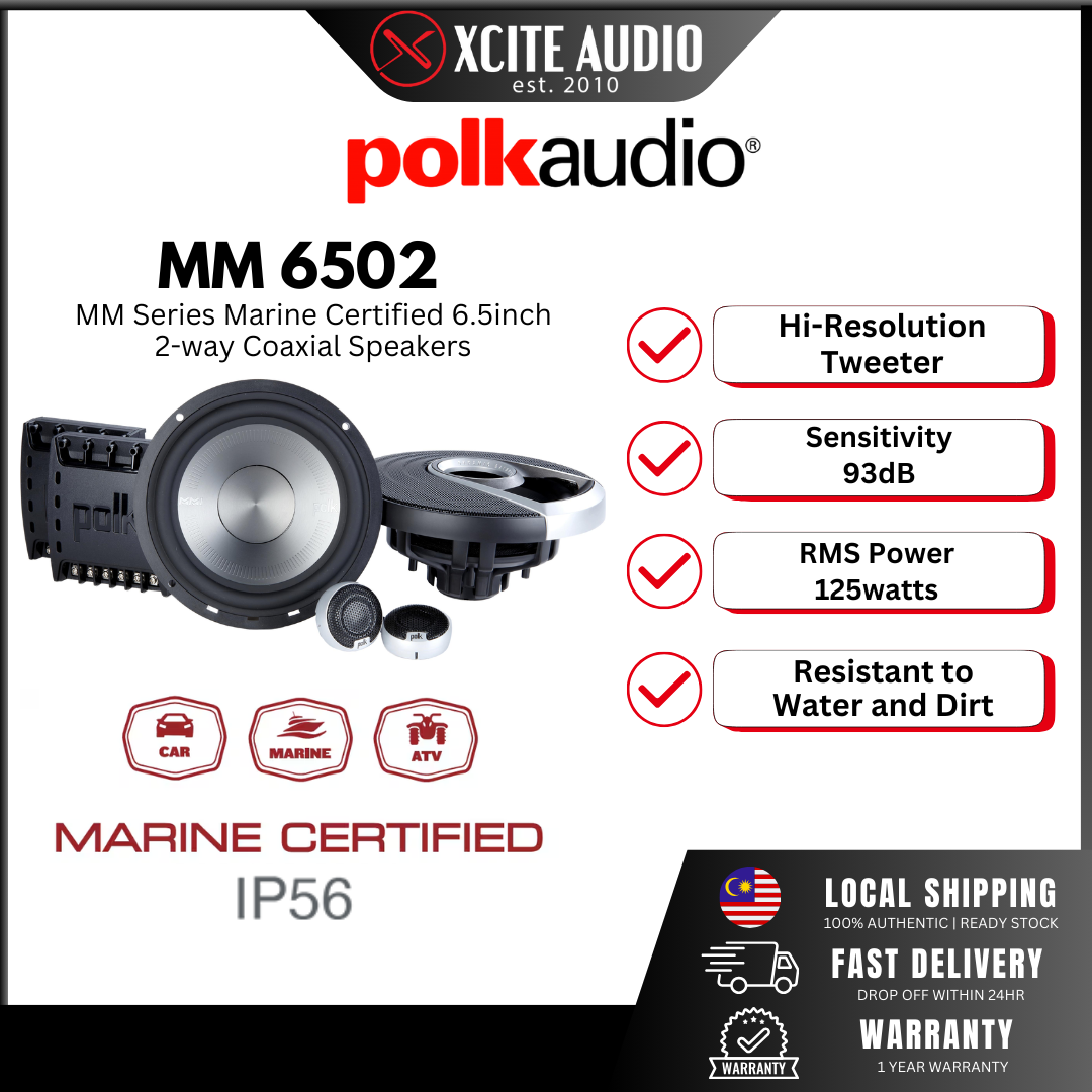 POLK AUDIO MM6502 - 6.5"INCH PREMIUM 2-WAY COMPONENT SPEAKER SYSTEM WITH ULTRA-MARINE CERTIFICATION