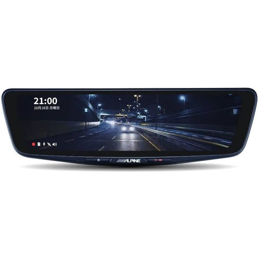 ALPINE DVR-DM1000B-IC 10-inch Digital Mirror with Dash Cam (Band Mounted Type/Car Rear Camera)