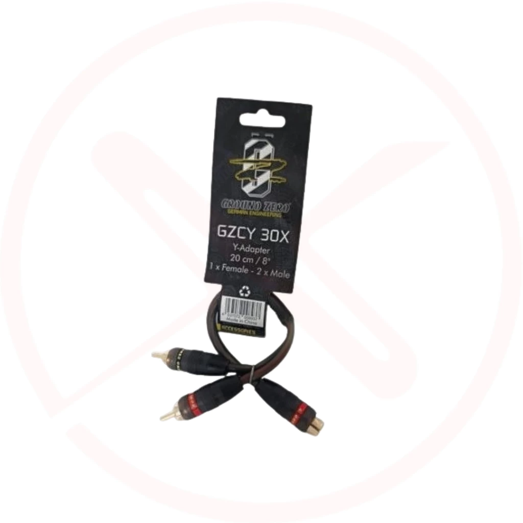 GROUND ZERO - GZCY 30X | 1x Female to 2 Male RCA Y-Splitter Cable for Car Amplifier