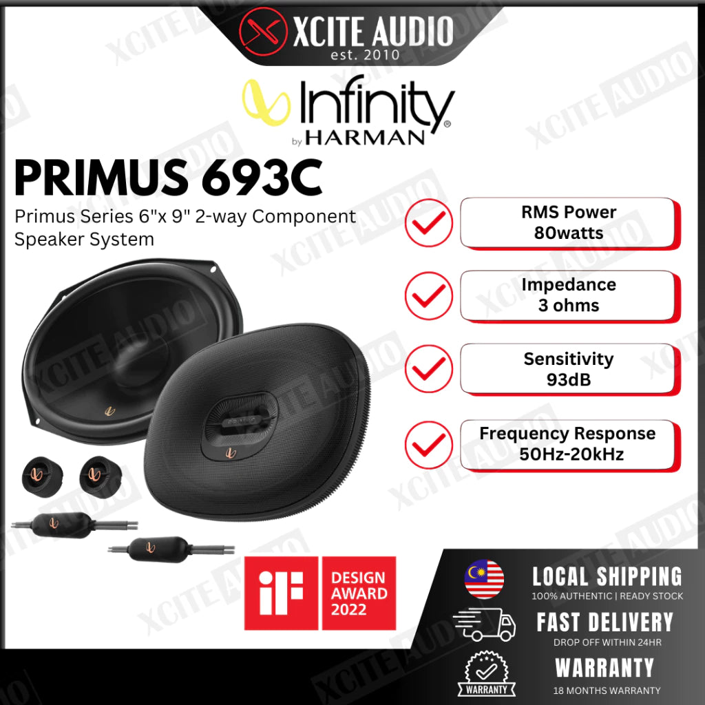 INFINITY PRIMUS 693C - Primus Series 6"x 9" Two-Way Component Car Speakers