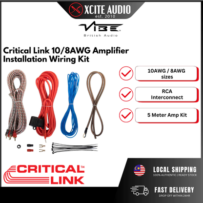 VIBE CRITICAL LINK - Car Amplifier Installation Wiring Kits | 8/10AWG | 2.5 / 5m