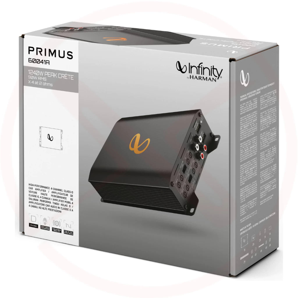 INFINITY PRIMUS 60041A - Primus Series 4-Channel Car Speaker Amplifier | 65W RMS x 4 @ 4ohms