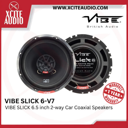 VIBE SLICK 6-V7 | Slick Series 6.5" 2-way Coaxial Car Speakers (94db High Sensitivity)