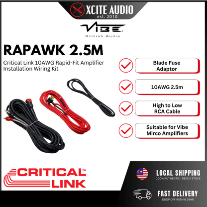 VIBE CRITICAL LINK - Car Amplifier Installation Wiring Kits | 8/10AWG | 2.5 / 5m