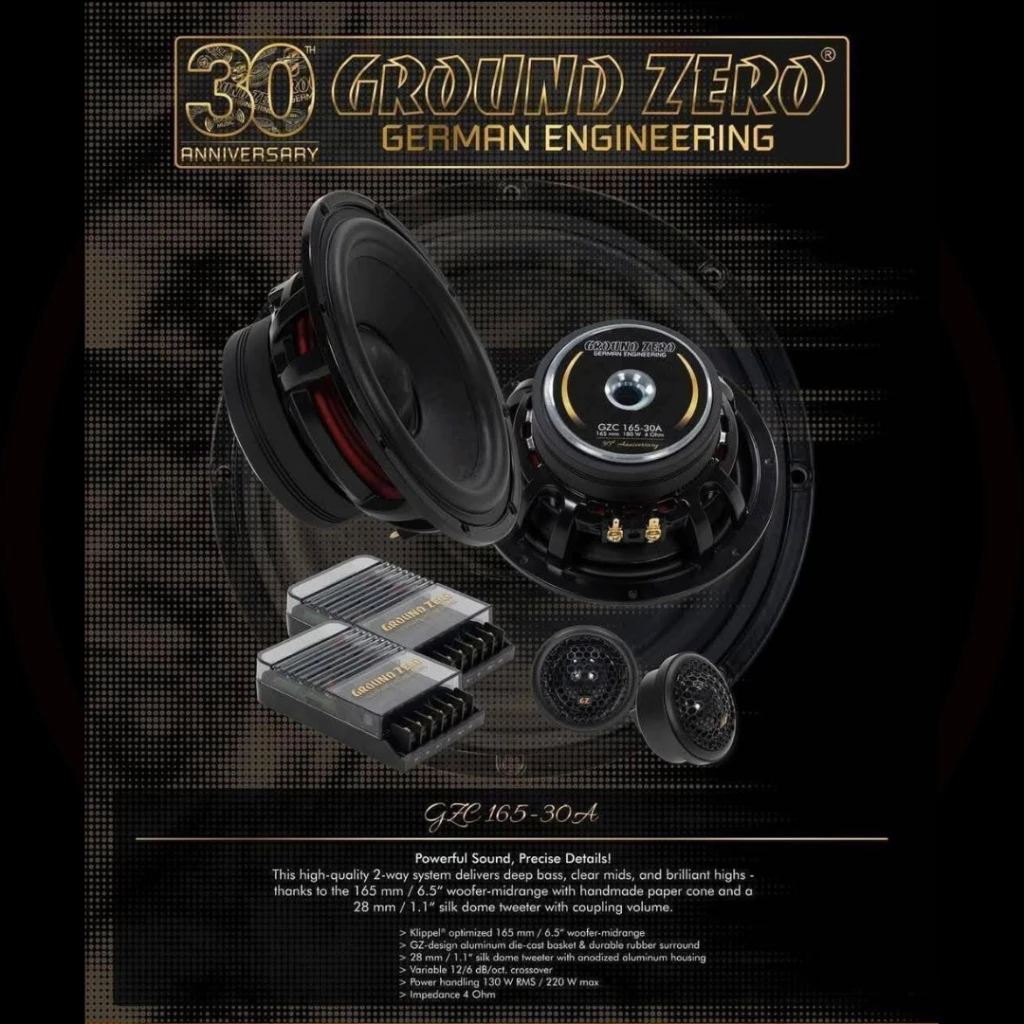 Ground Zero GZC 165‑30A - 6.5″ 2-way Audiophile Grade Component Speaker System | 30th Anniversary Edition