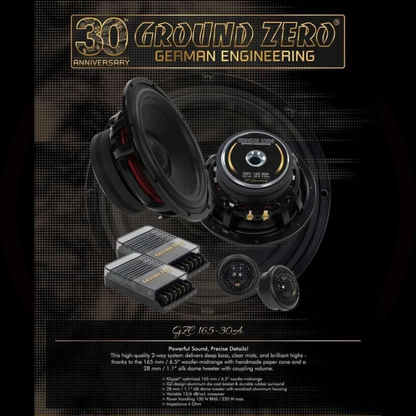 Ground Zero GZC 165‑30A - 6.5″ 2-way Audiophile Grade Component Speaker System | 30th Anniversary Edition