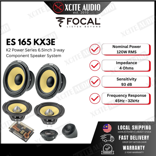 FOCAL ES 165 KX3E - K2 Power Evo Series 6.5″ High-End 3-Way Component Car Speaker System