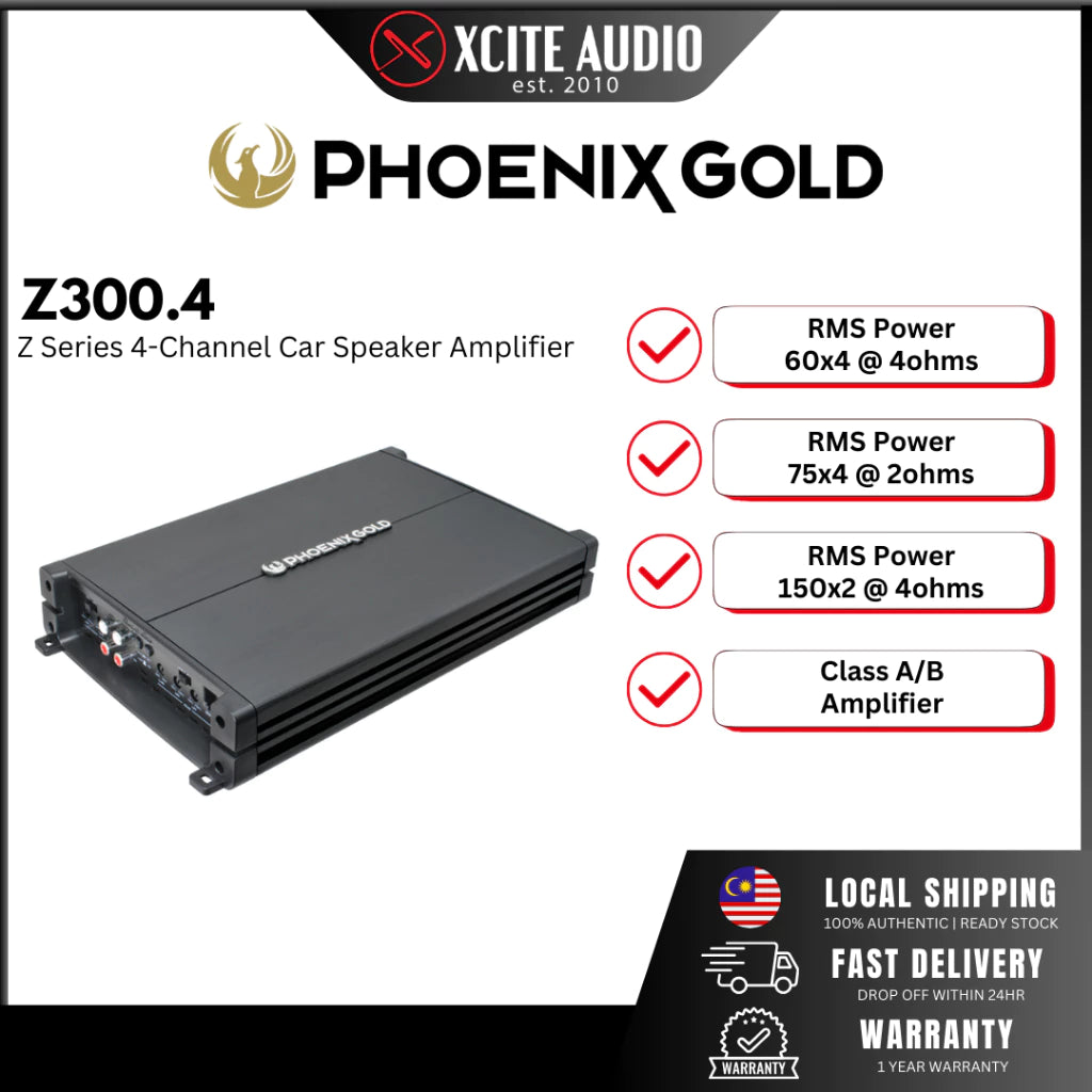 Phoenix Gold Z300.4 – 300W 4-Channel Car Amplifier