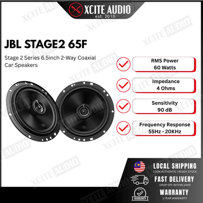 JBL STAGE 2 SERIES - Universal Car Loudspeakers | 65CF | 65F | 65M | Component & Coaxial