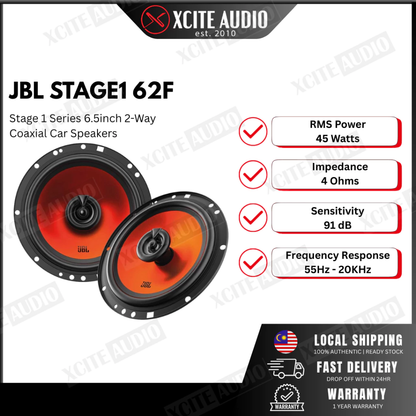 JBL STAGE 1 SERIES - 6.5" Car Loudspeakers | 62CF | 62F | Component & 2-way Coaxial