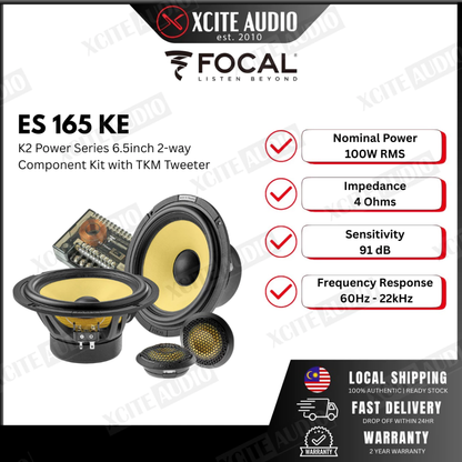 FOCAL ES 165 KE - K2 Power Series 6.5" 2-way Component Car Speaker System