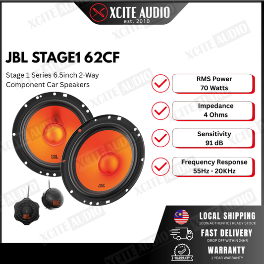 JBL STAGE 1 SERIES - 6.5" Car Loudspeakers | 62CF | 62F | Component & 2-way Coaxial