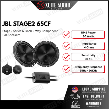 JBL STAGE 2 SERIES - Universal Car Loudspeakers | 65CF | 65F | 65M | Component & Coaxial