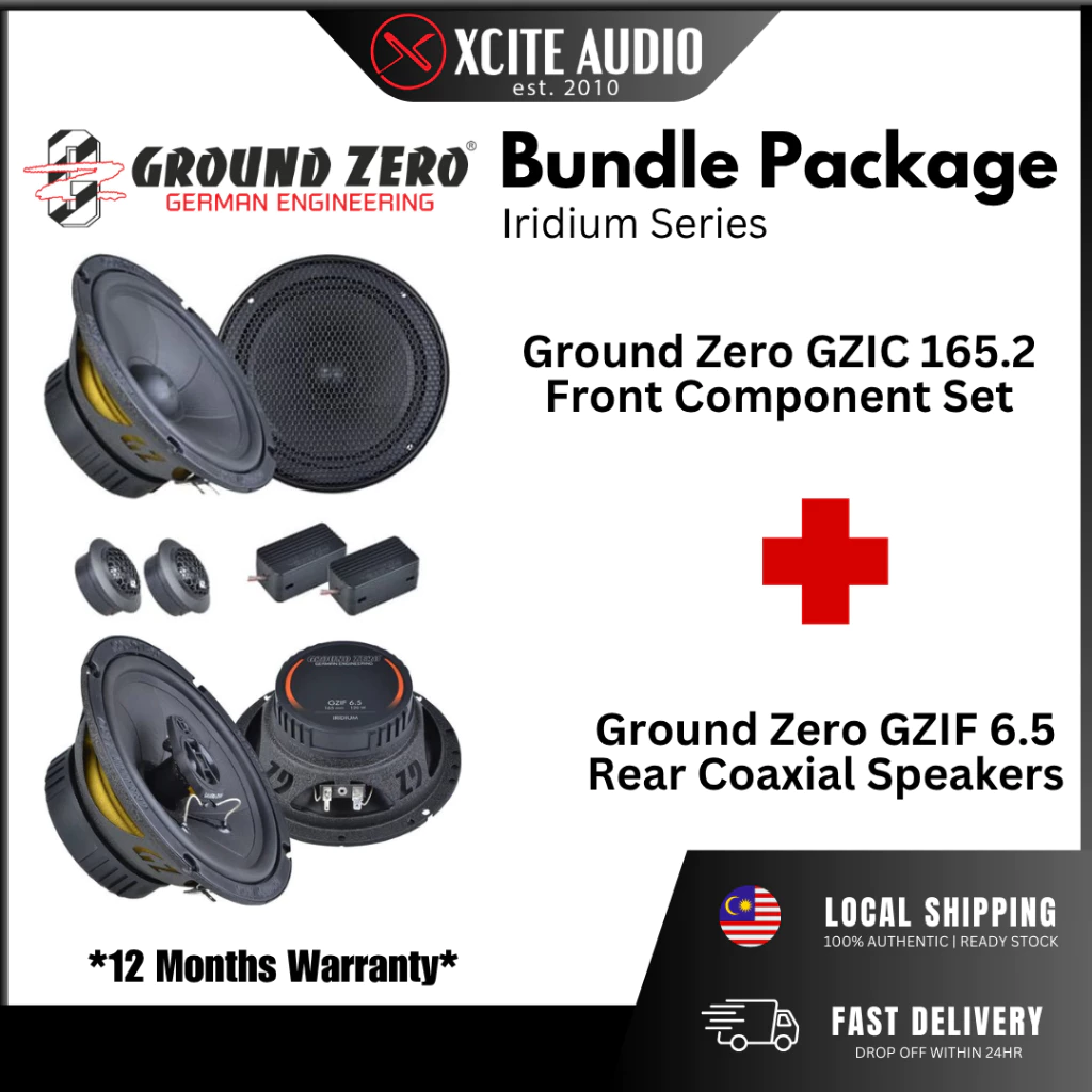 Front & Rear Bundle Package Phoenix Gold/ Vibe/ Ground Zero - FOC Speaker Adapter and Socket | Plug & Play