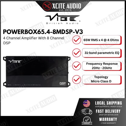 POWERBOX65.4-8MDSP-V3 Vibe PowerBox 65.4-8 DSP 4 Channel Car Audio Amplifier