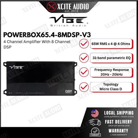 POWERBOX65.4-8MDSP-V3 Vibe PowerBox 65.4-8 DSP 4 Channel Car Audio Amplifier