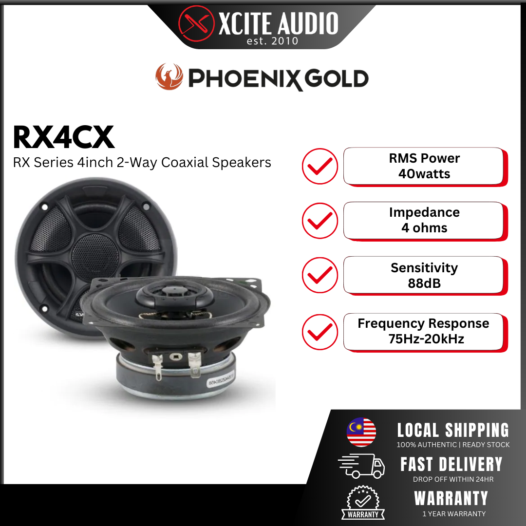 Phoenix Gold RX4CX - 4"inch 2-Way Coaxial Car Speakers
