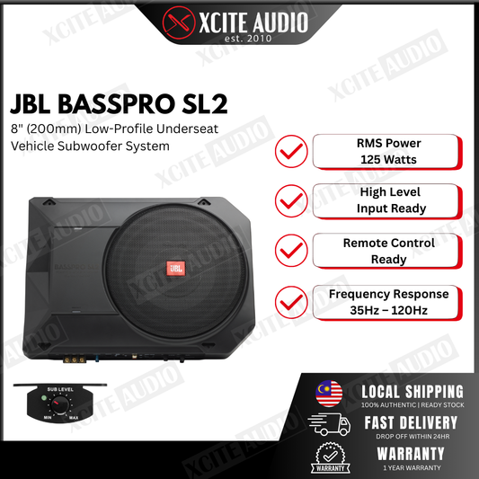 JBL Basspro SL2 8" (200mm) Compact Powered Active Subwoofer | Controller Included | 100% Original