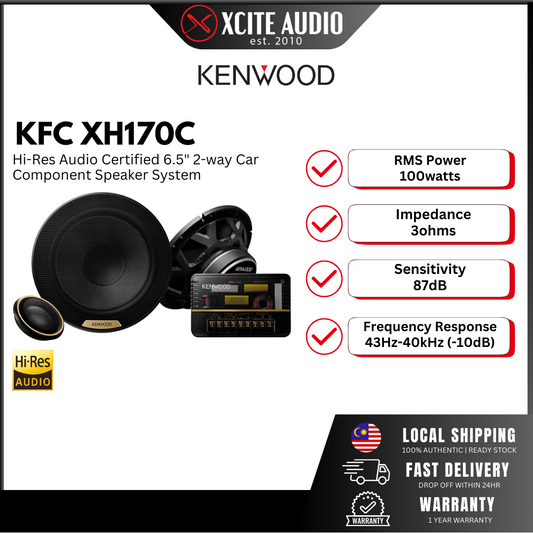 KENWOOD XH170C - Hi-Res Certified 6.5" 2-Way Component Car Speaker System