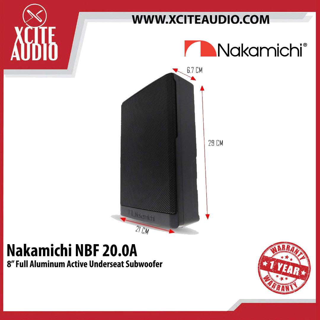 Nakamichi NBF20.0A 8" Full Aluminum Active Underseat Subwoofer