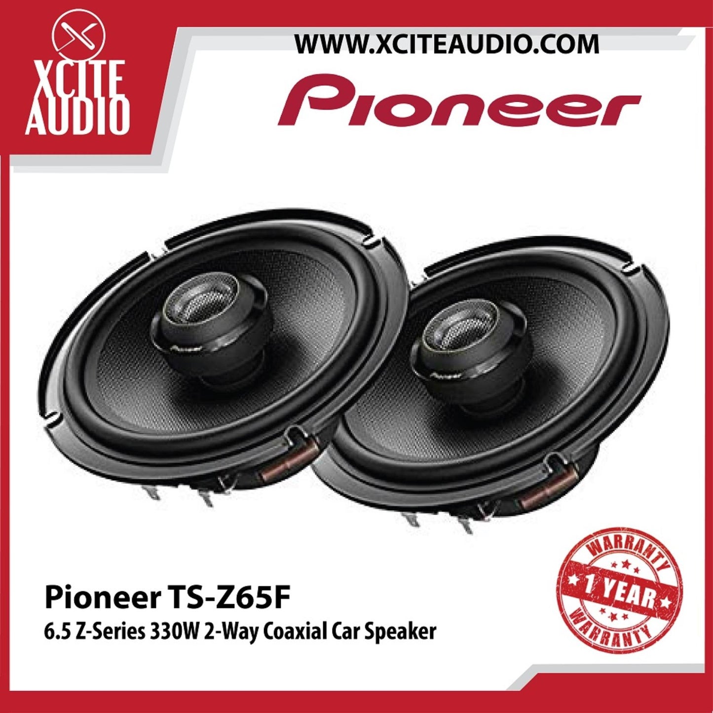 Pioneer TS-Z65F 6.5" 2-Way Z-Series 330W Coaxial Car Speakers - Xcite Audio