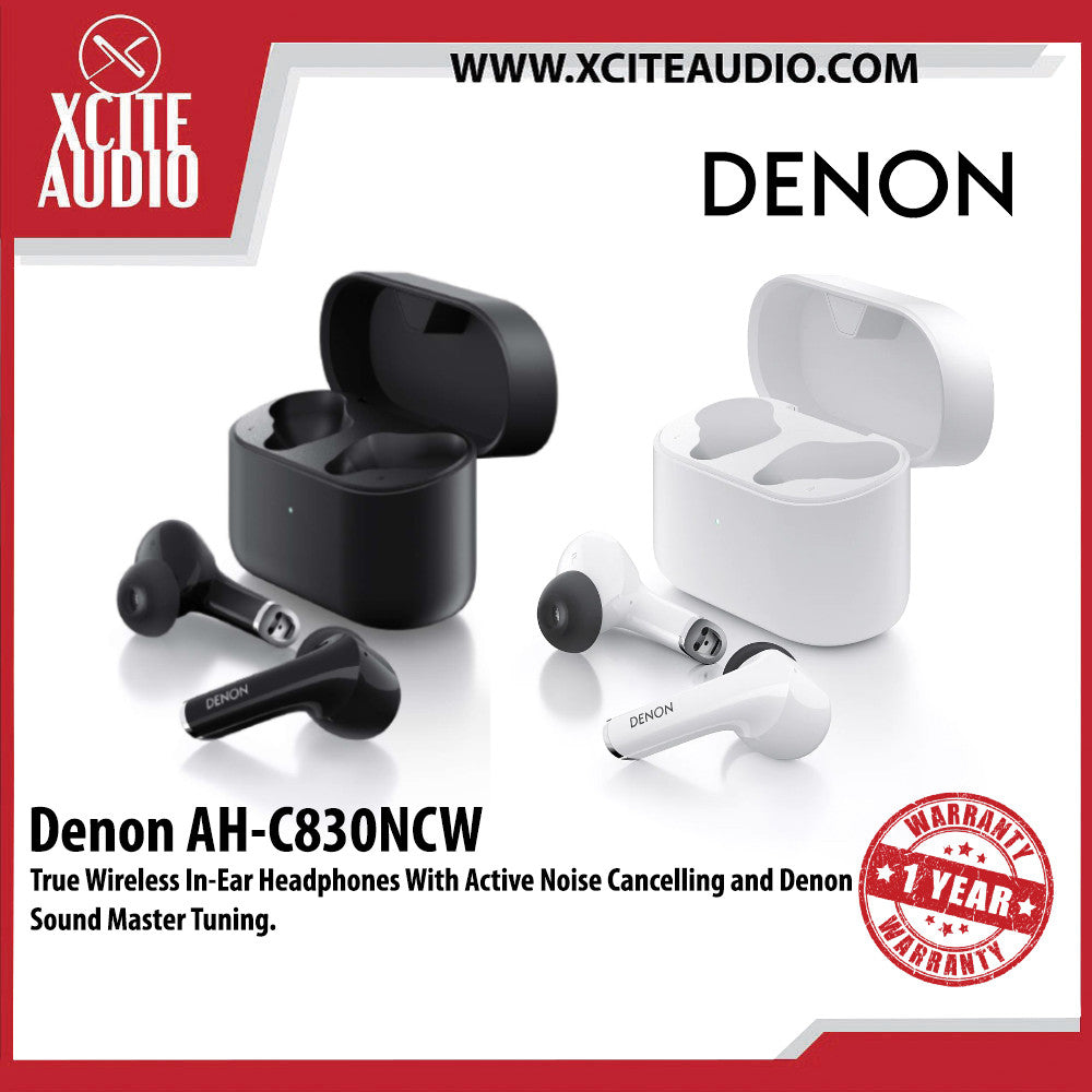 Denon AH-C830NCW True Wireless In-Ear Headphones With Active Noise Cancelling And Denon Sound Master Tuning.