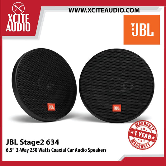 JBL Stage2 634 6.5" (160mm) 3-Way 240Watts Car Coaxial Speakers