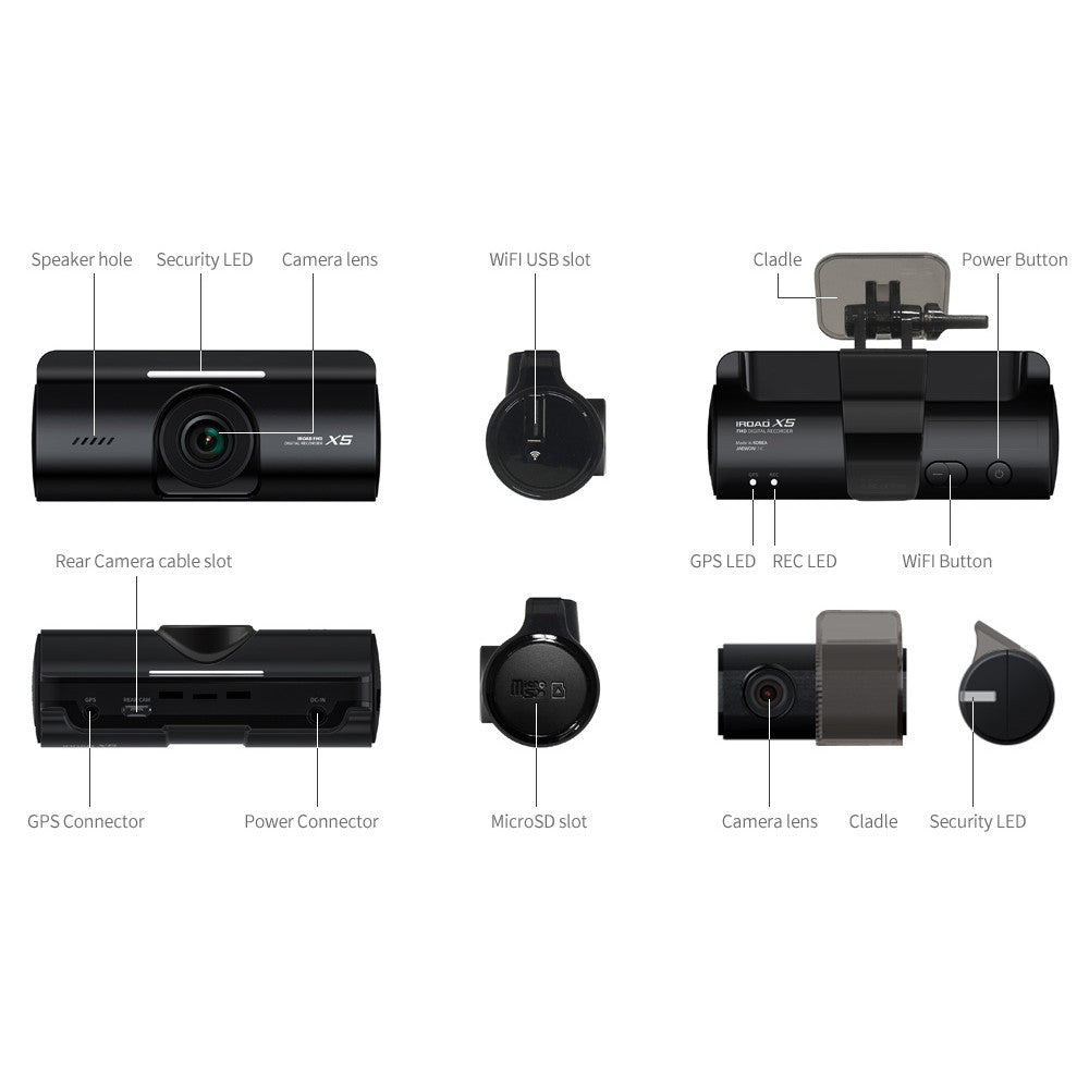 IROAD X5 Front & Rear Full HD Recording Dashcam