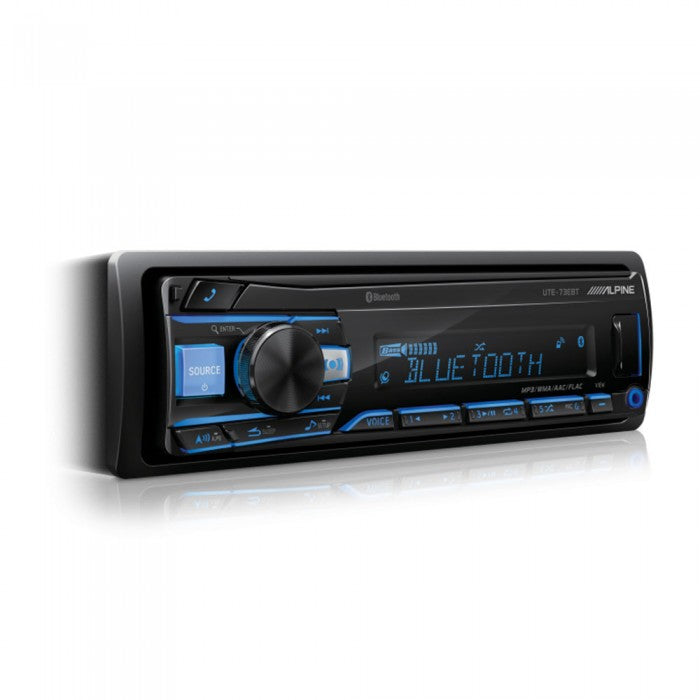 Alpine UTE-73EBT Single Din Bluetooth AUX USB FLAC MP3 WMA AAC Car Headunit (NO CD) - Xcite Audio