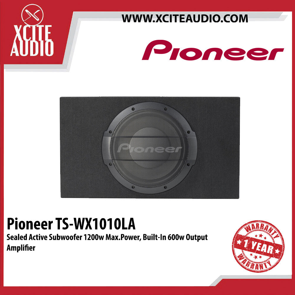 Pioneer TS-WX1010LA 10" Sealed Active Subwoofer 1200w Max Power, Built-In 600w Output Amplifier