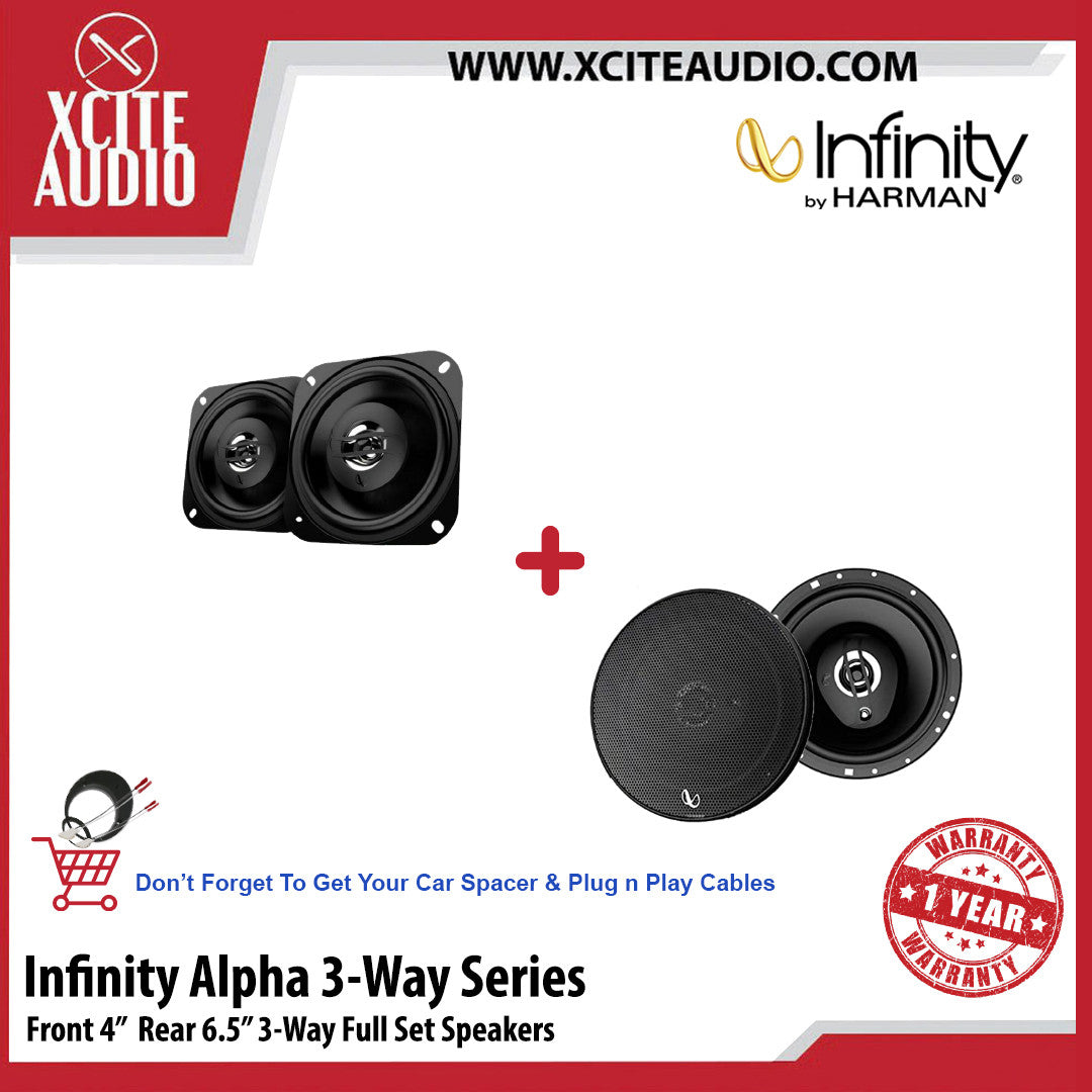 Infinity Alpha Series Alpha 4020 4" & Alpha 6530 6.5" 3-Way Bundle Package