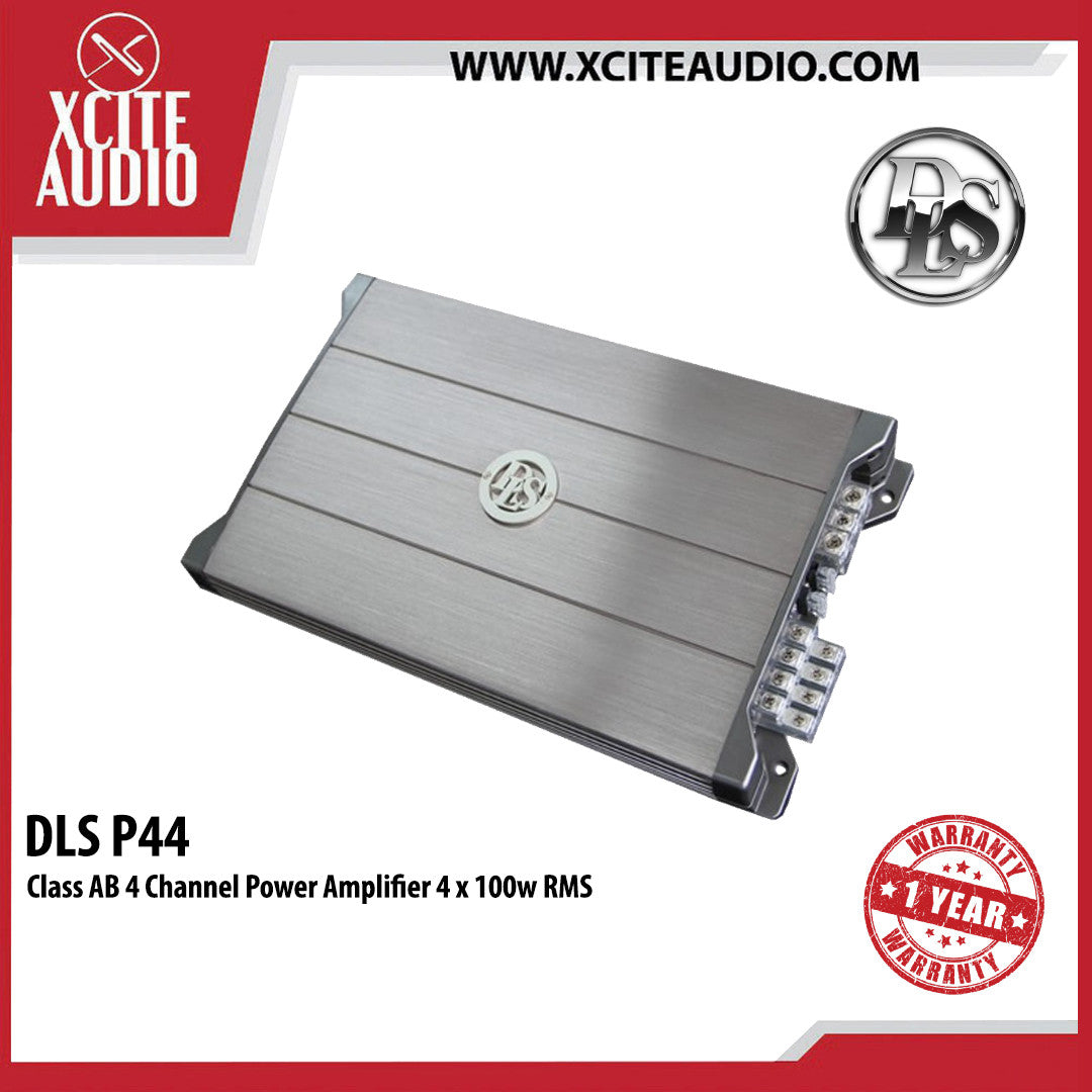 DLS P44 4-Channel Class AB Power Amplifier 4 x 100w RMS