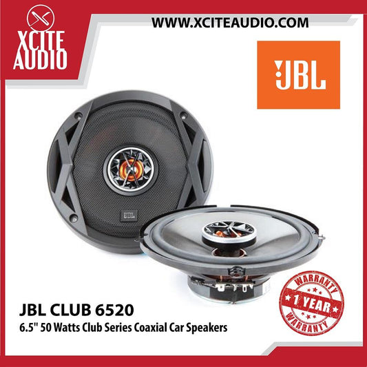 JBL CLUB 6520 6.5" 50 Watts Club Series Bass Coaxial Car Speakers - Xcite Audio