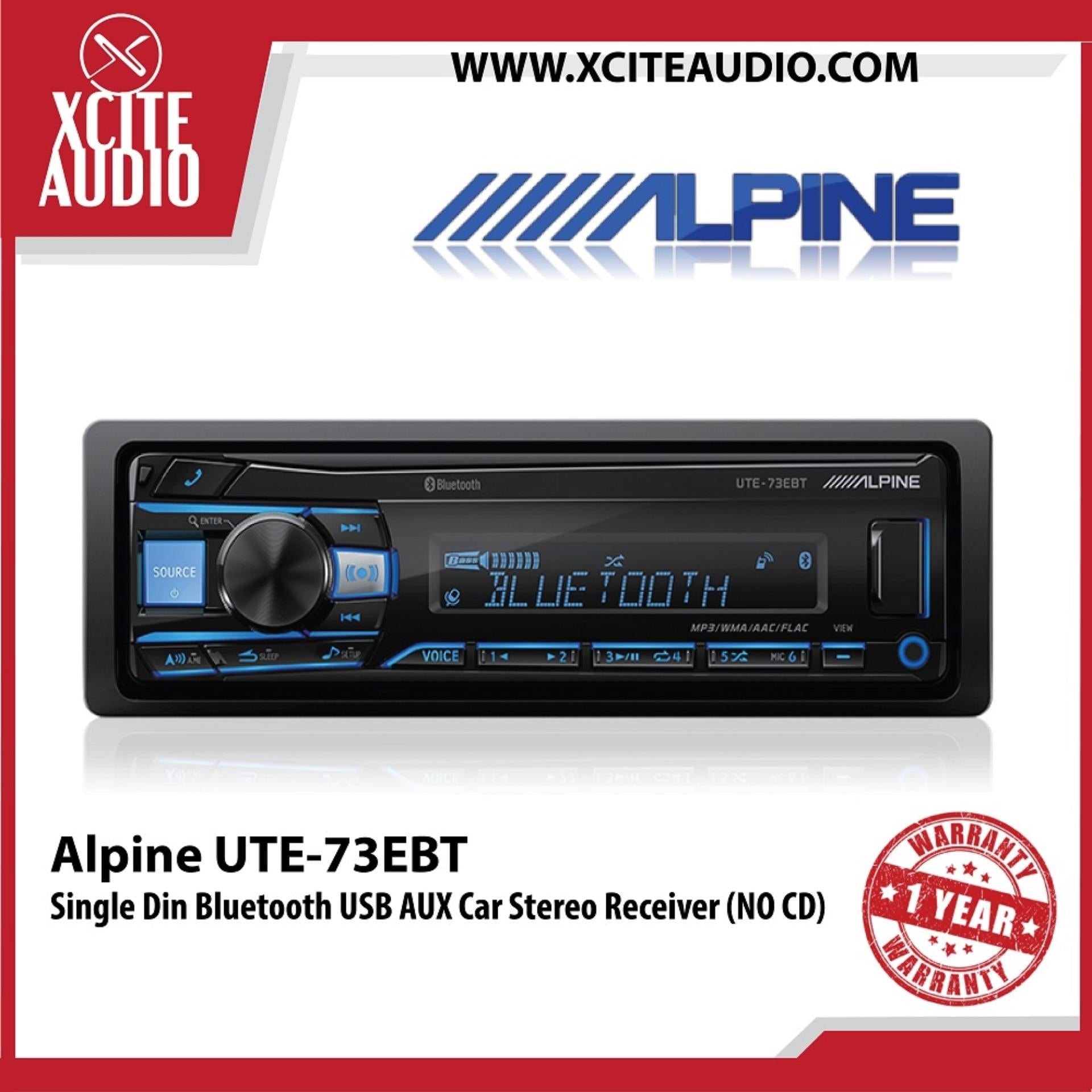 Alpine UTE-73EBT Single Din Bluetooth AUX USB FLAC MP3 WMA AAC Car Headunit (NO CD) - Xcite Audio