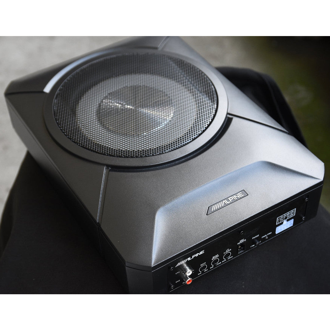 Alpine PWE-S800 8" Active Underseat Subwoofer Slim & Compact