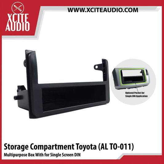 Storage compartment Toyota multipurpose box with side wing for screen 1 DIN