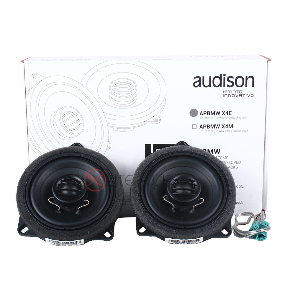 Audison APBMW X4E 4" 2-Way 80Watts Peak Coaxial Car Speakers for BMW-Mini Sound Pack - Xcite Audio