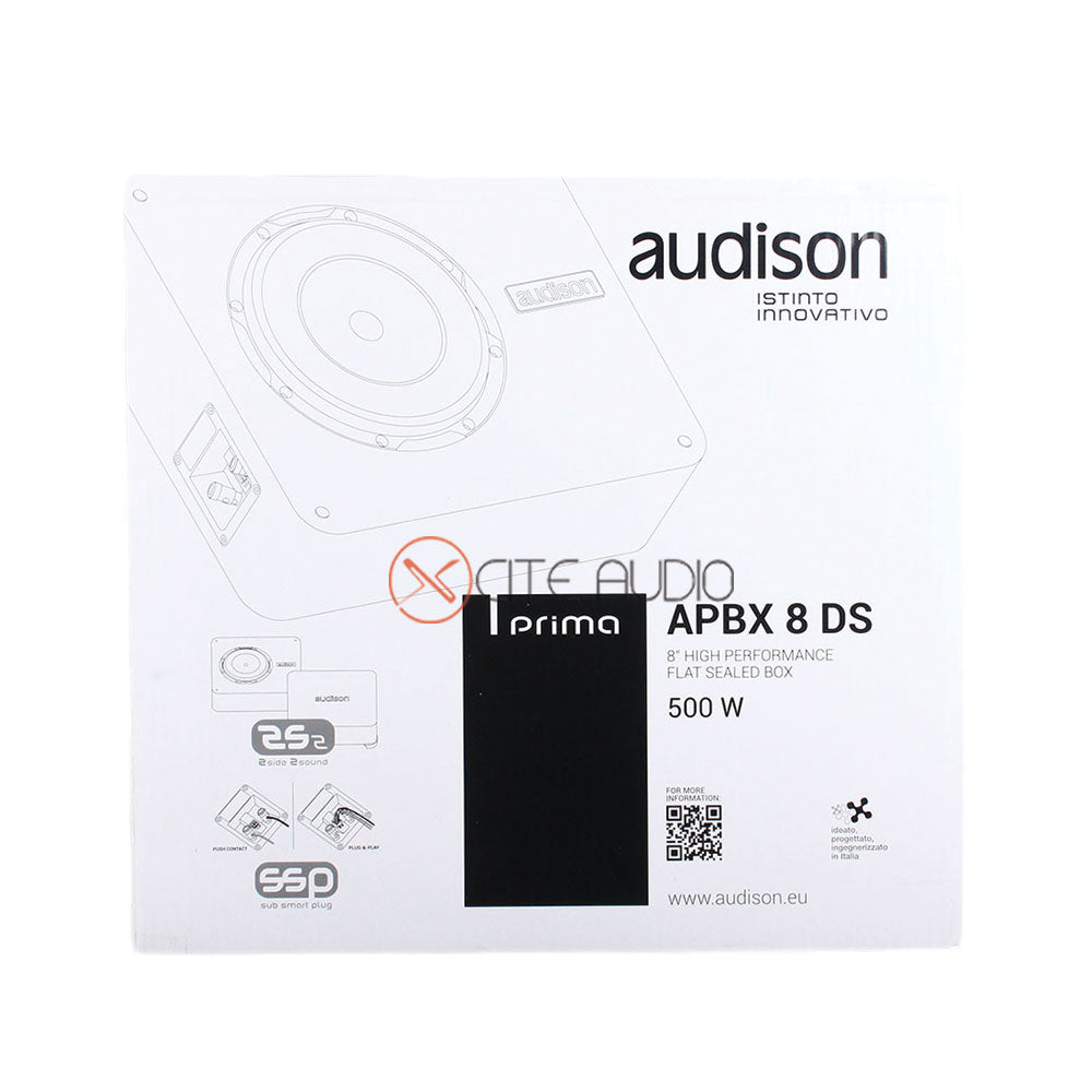 Audison APBX 8 DS 8" (200mm) Prima Series 500Watts Peak 4+4 Ohms Car Subwoofer - Xcite Audio