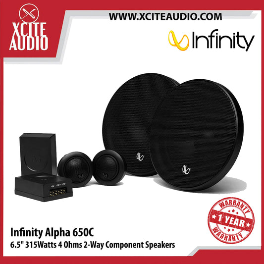 Infinity Alpha 650C 6.5" 315Watts 4 Ohms 2-Way Component Car Audio Speakers - Xcite Audio