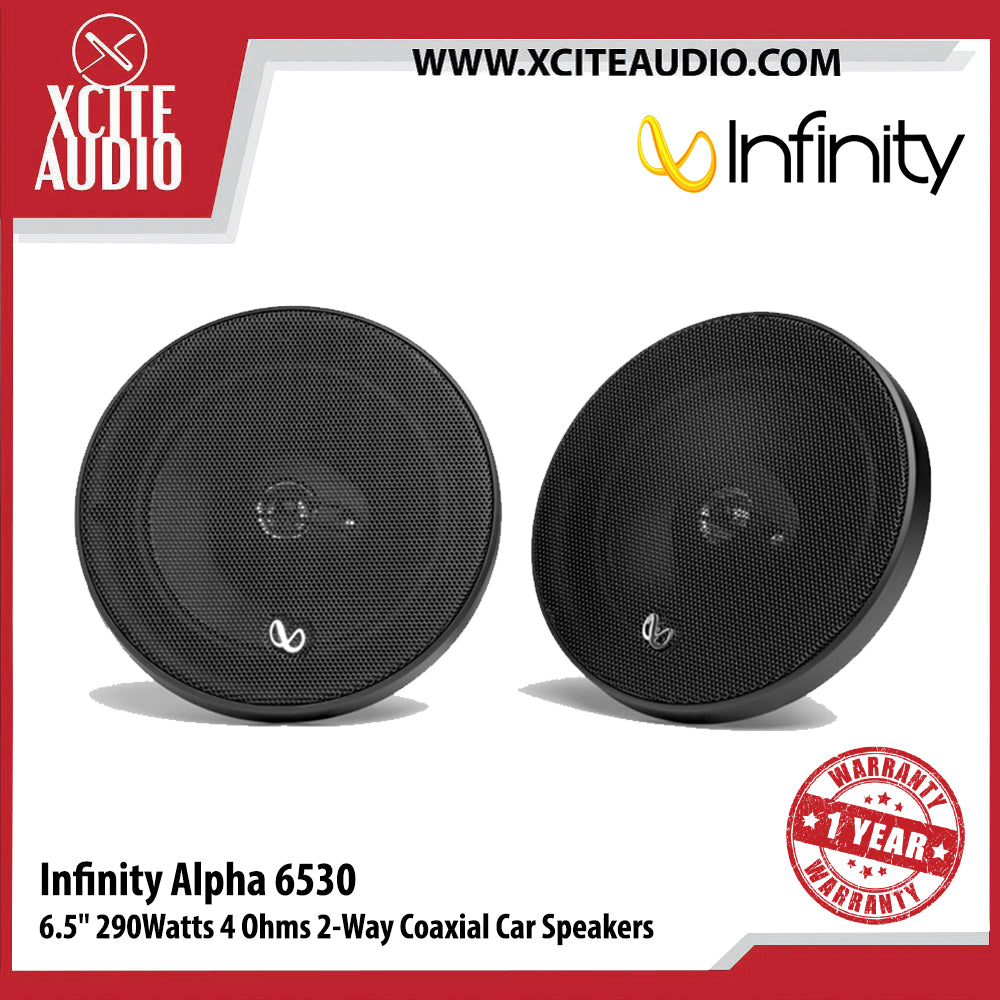 Infinity Alpha 6530 6.5" 290Watts 4 Ohms 2-Way Coaxial Car Speakers - Xcite Audio