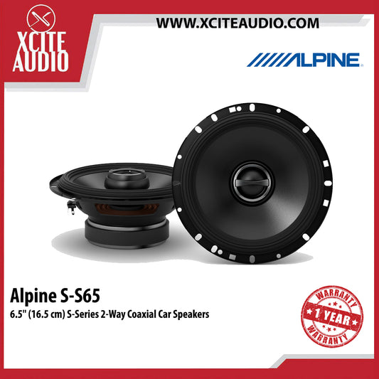 Alpine S-S65 6.5" (16.5cm) 2-Way S-Series 240 Watts Coaxial Car Speakers