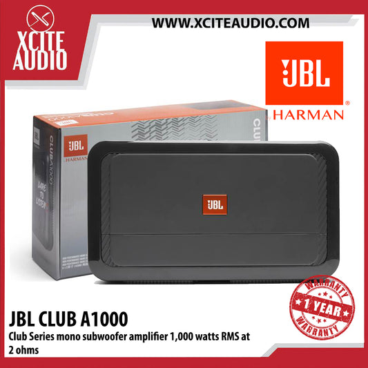 JBL Club A1000 Club Series mono subwoofer amplifier 1,000 watts RMS at 2 ohms