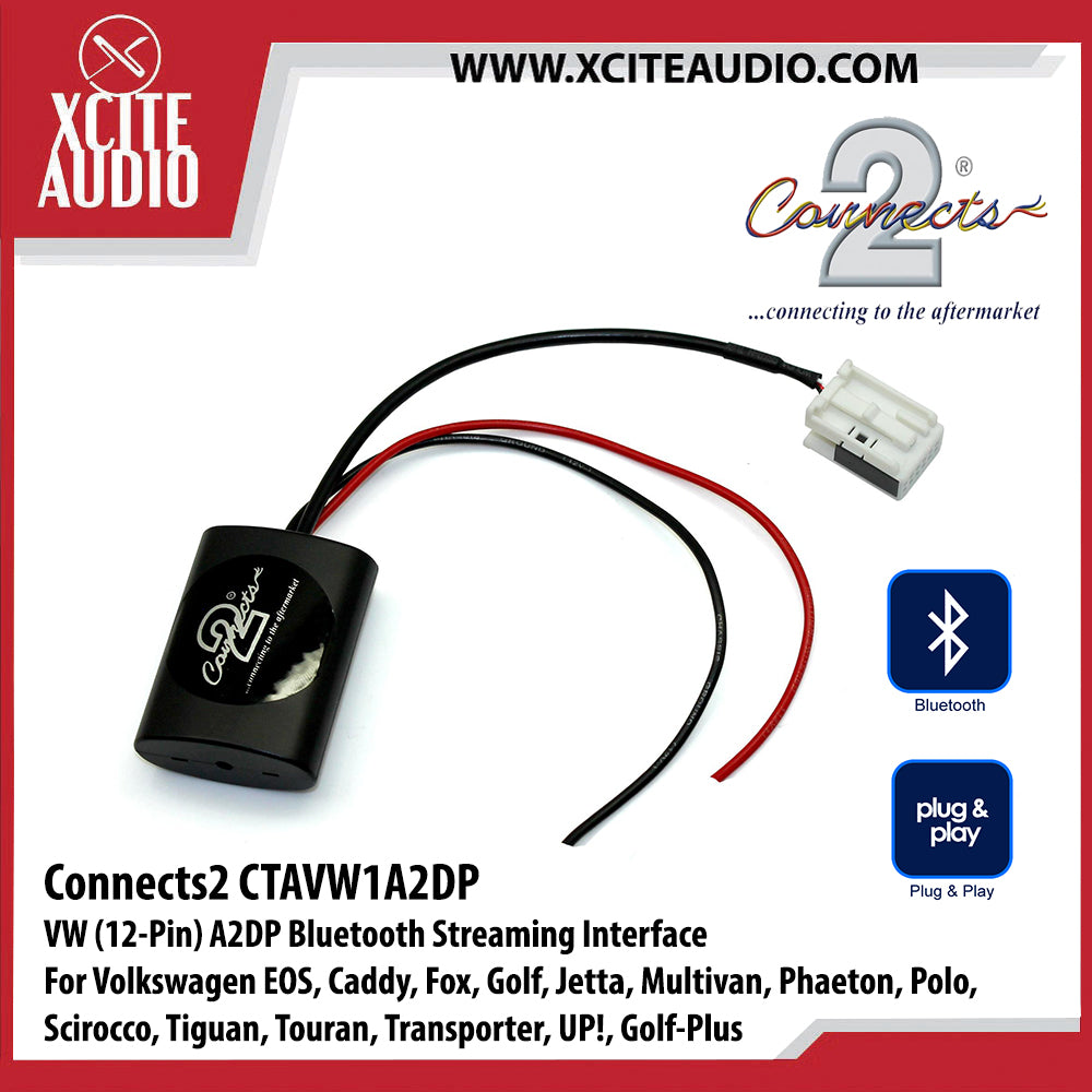 Connects2 CTAVW1A2DP A2DP Bluetooth Streaming Interface For Volkswagen EOS, Caddy, Fox, Golf, Jetta, Multivan, Phaeton, Polo, Scirocco, Tiguan, Touran, Transporter, UP!, Golf-Plus - Xcite Audio